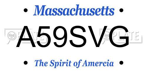 A59SVG Massachusetts License Plate