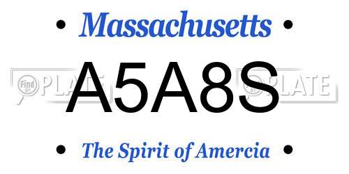 A5A8S Massachusetts License Plate