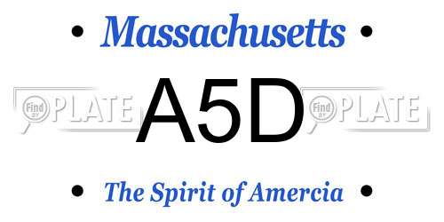 A5D Massachusetts License Plate