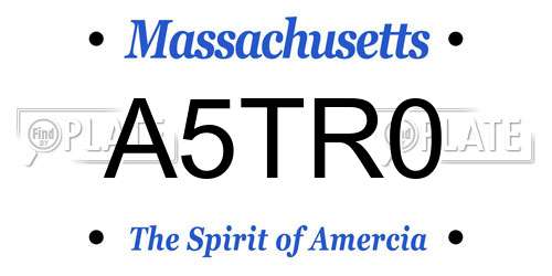 A5TR0 Massachusetts License Plate