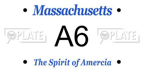 A6 Massachusetts License Plate