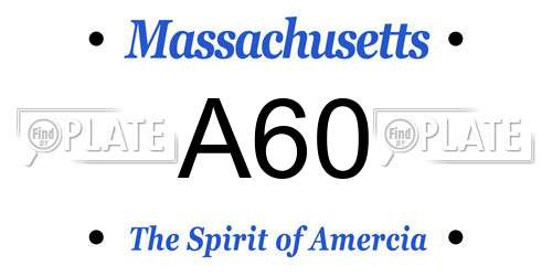 A60 Massachusetts License Plate