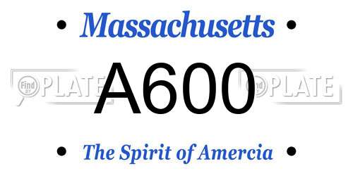 A600 Massachusetts License Plate