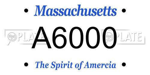 A6000 Massachusetts License Plate