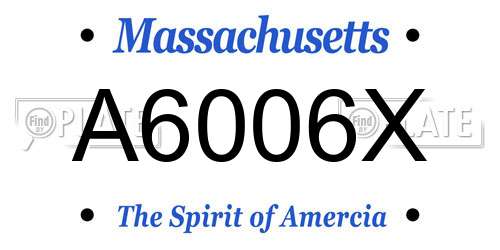 A6006X Massachusetts License Plate