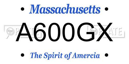 A600GX Massachusetts License Plate