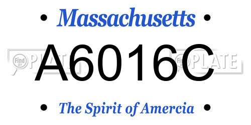 A6016C Massachusetts License Plate