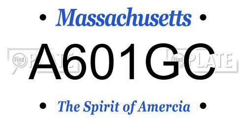A601GC Massachusetts License Plate