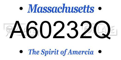 A60232Q Massachusetts License Plate