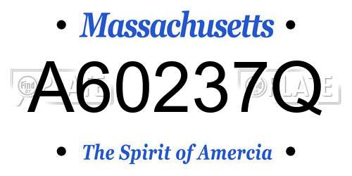 A60237Q Massachusetts License Plate