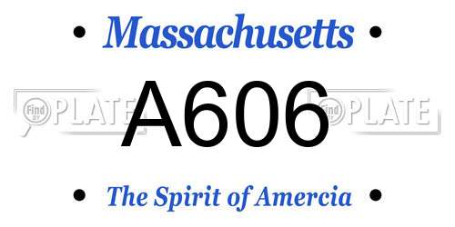 A606 Massachusetts License Plate
