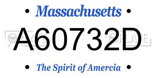 A60732D Massachusetts License Plate