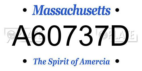 A60737D Massachusetts License Plate