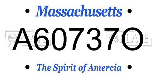 A60737O Massachusetts License Plate