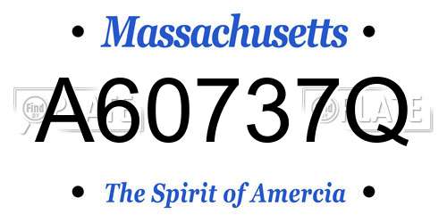 A60737Q Massachusetts License Plate