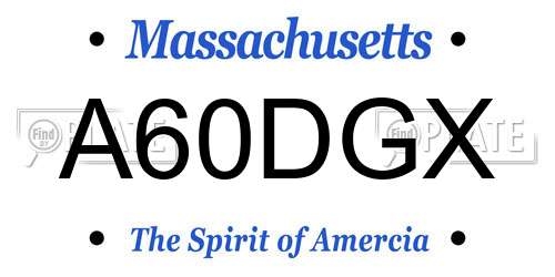 A60DGX Massachusetts License Plate