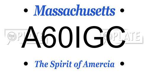 A60IGC Massachusetts License Plate