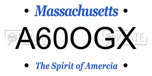 A60OGX Massachusetts License Plate