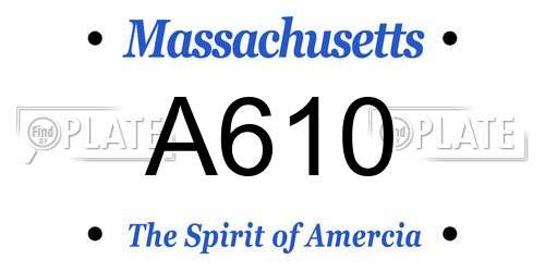A610 Massachusetts License Plate