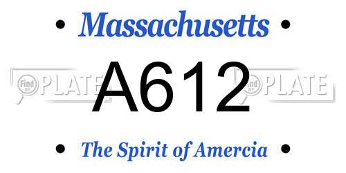 A612 Massachusetts License Plate