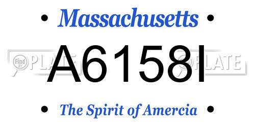 A6158I Massachusetts License Plate