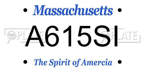 A615SI Massachusetts License Plate