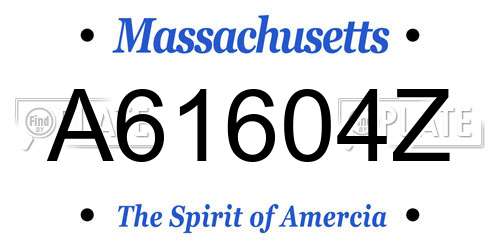 A61604Z Massachusetts License Plate