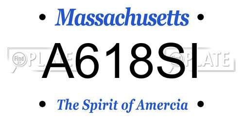 A618SI Massachusetts License Plate