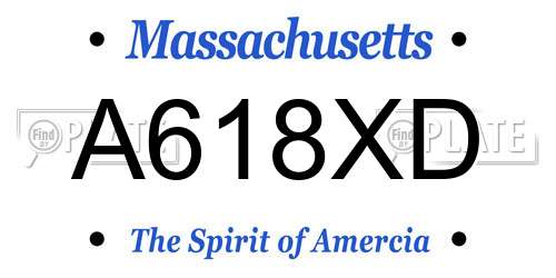 A618XD Massachusetts License Plate