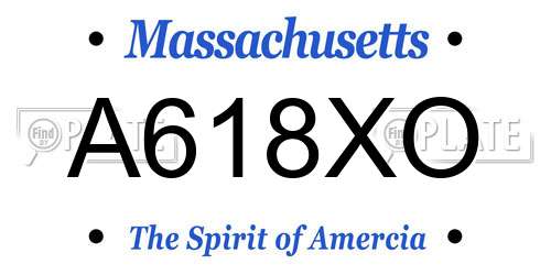 A618XO Massachusetts License Plate