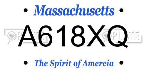 A618XQ Massachusetts License Plate