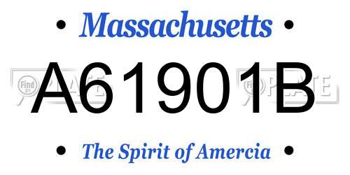 A61901B Massachusetts License Plate