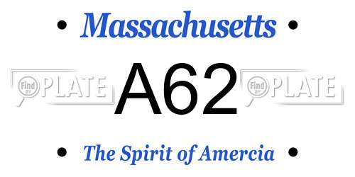 A62 Massachusetts License Plate