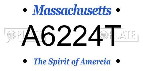 A6224T Massachusetts License Plate