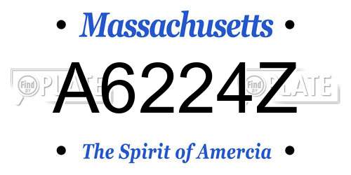 A6224Z Massachusetts License Plate