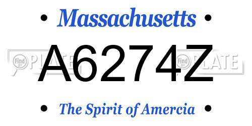 A6274Z Massachusetts License Plate