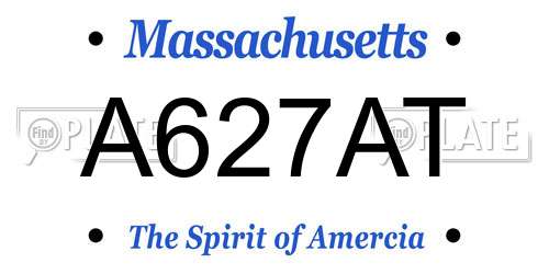 A627AT Massachusetts License Plate