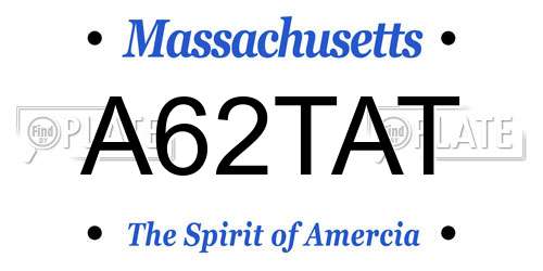 A62TAT Massachusetts License Plate