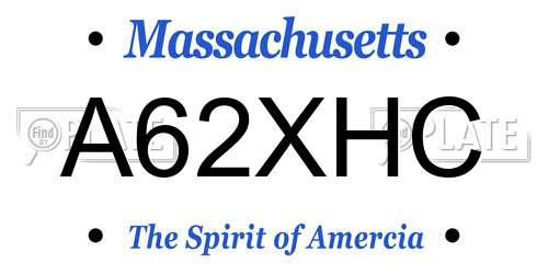 A62XHC Massachusetts License Plate