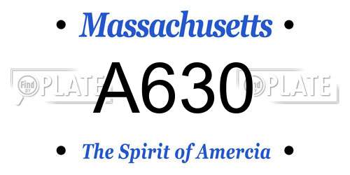 A630 Massachusetts License Plate