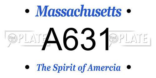A631 Massachusetts License Plate