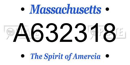 A632318 Massachusetts License Plate