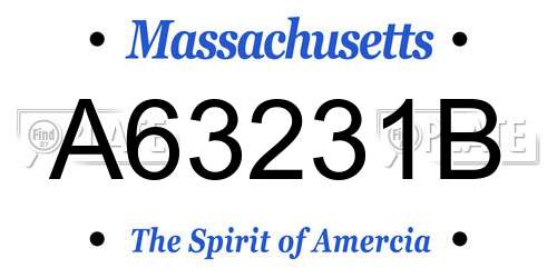 A63231B Massachusetts License Plate