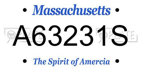 A63231S Massachusetts License Plate
