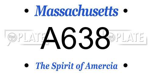 A638 Massachusetts License Plate
