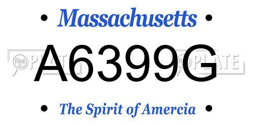 A6399G Massachusetts License Plate
