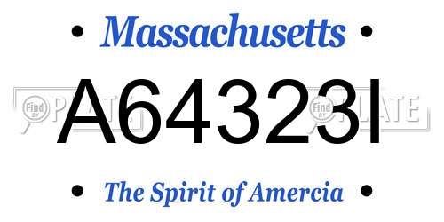 A64323I Massachusetts License Plate