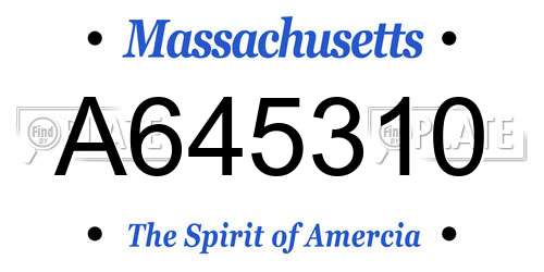 A645310 Massachusetts License Plate