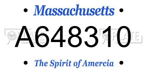 A648310 Massachusetts License Plate