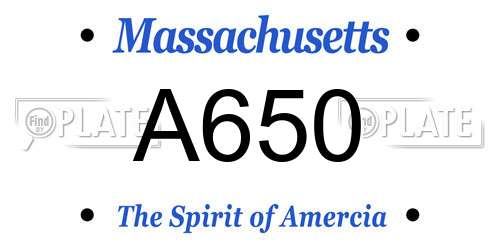 A650 Massachusetts License Plate